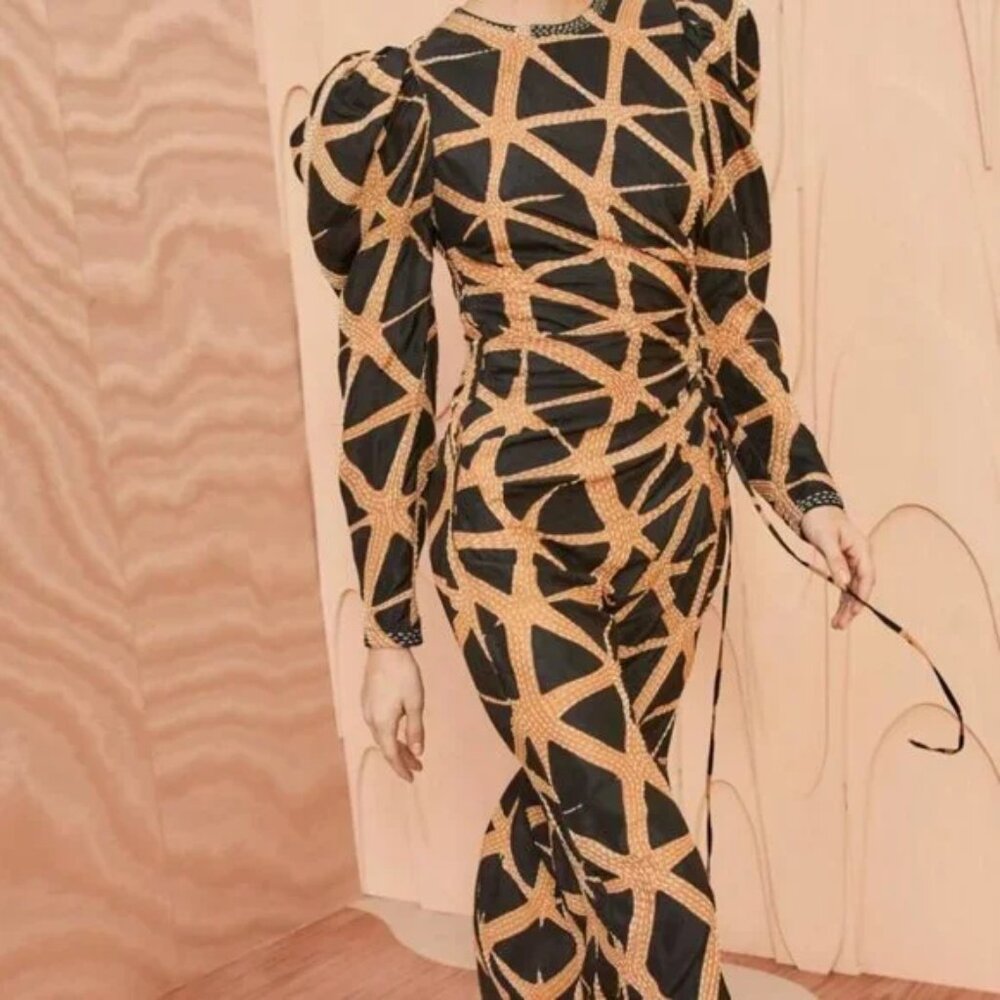 NWOT ULLA JOHNSON Amalie Midi Dress in Onyx XS